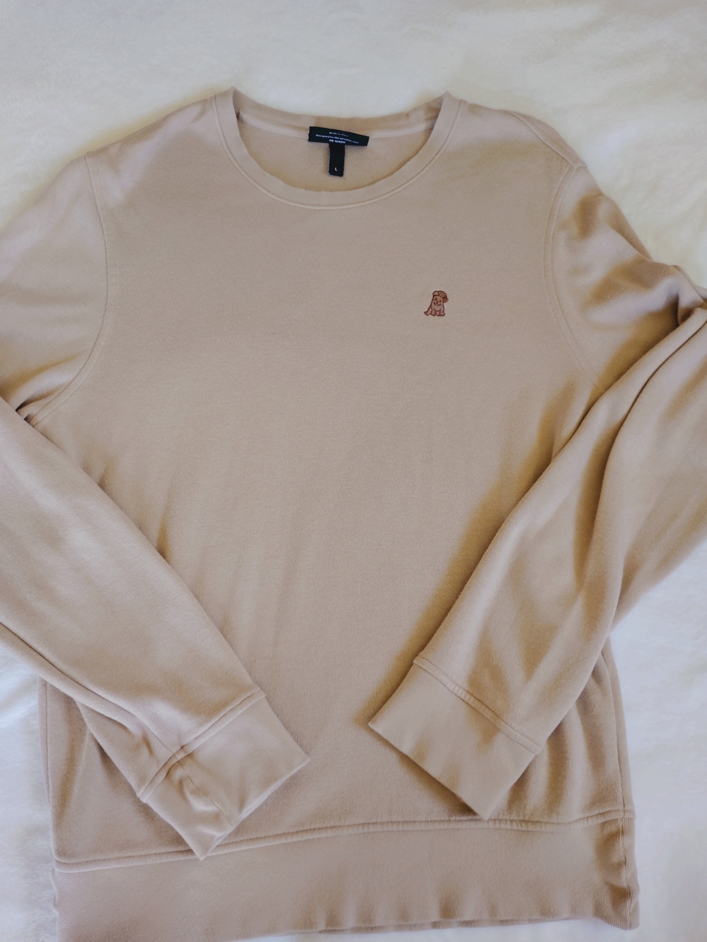 James Bark Beige Crewneck Sweatshirt, Casual,  Comfortable